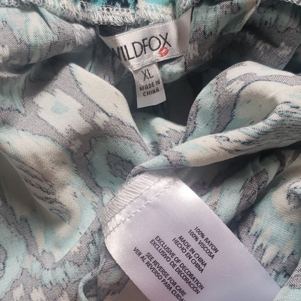 Wildfox turquoise and navy blue printed with pockets women's shorts size XL - Picture 5 of 5
